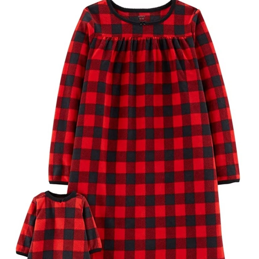 Carter’s Buffalo check girls Christmas dress 14 flannel